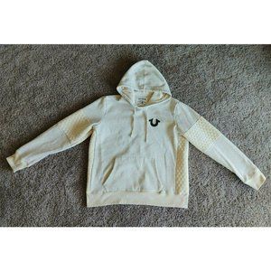 True Religion Men’s Macaroon Cream Color  Pullover Hoodie Size 2XL